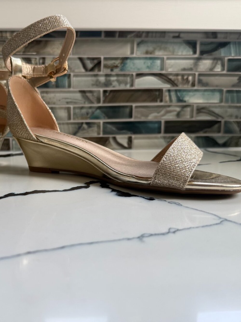 Gold metallic summer sandals